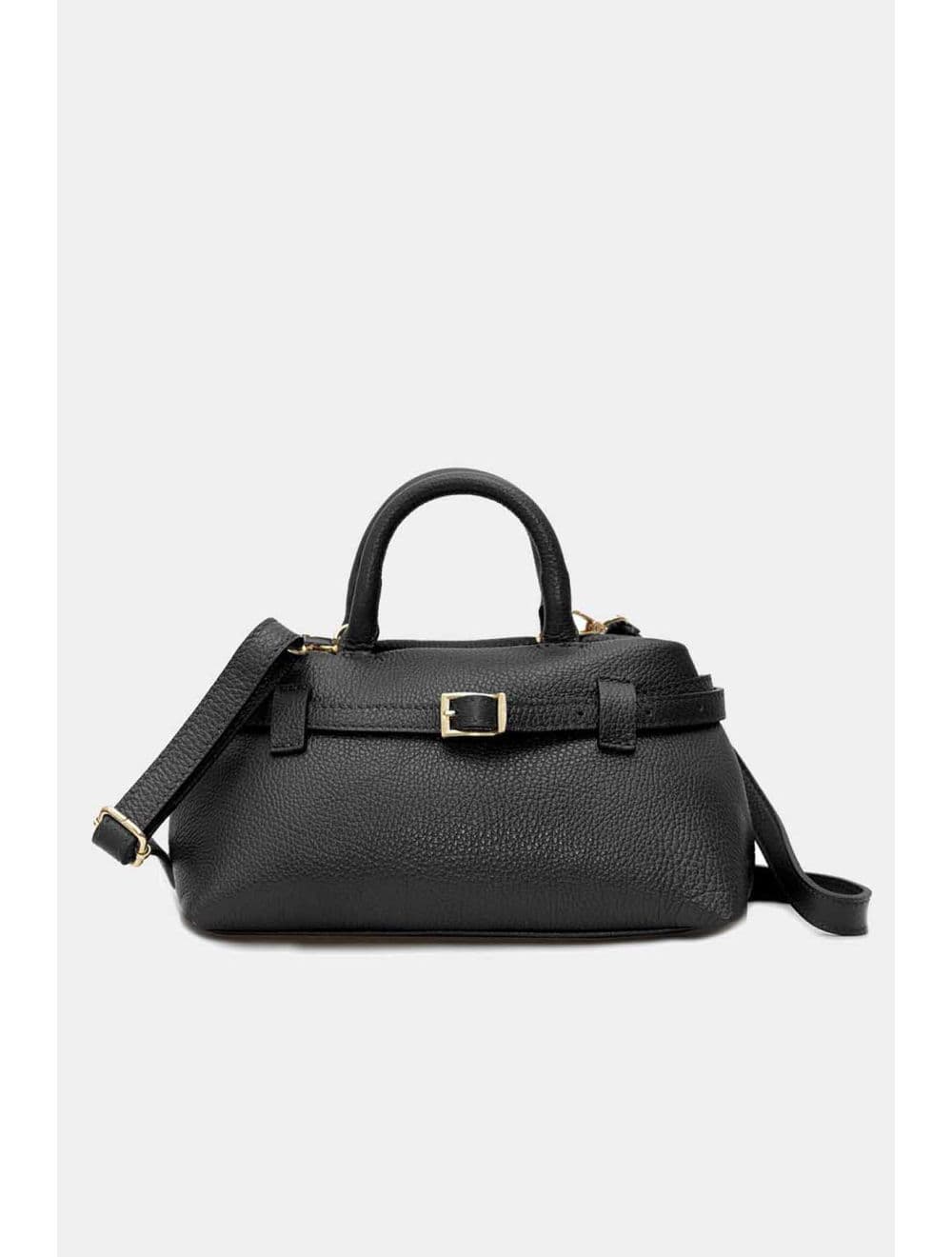 Sac Porté Main En Cuir Vachette Grainée 4169 CAROLINA-Noir — vue 4