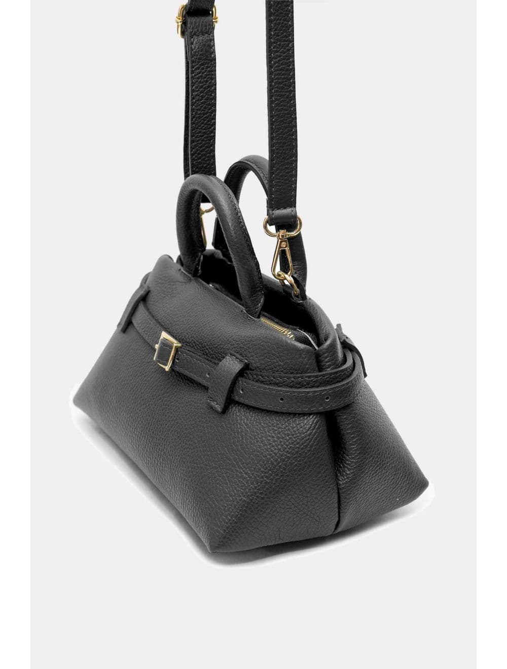 Sac Porté Main En Cuir Vachette Grainée 4169 CAROLINA-Noir — vue 5