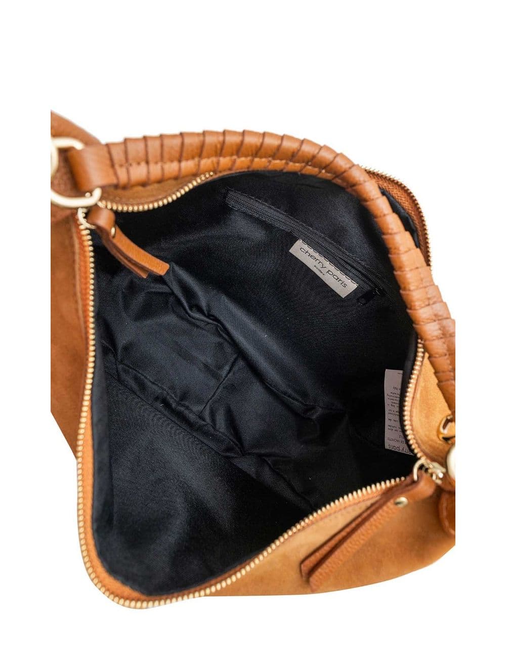 Sac Porté Épaule Croûte Cuir Vachette Suède et Grainée 4165 NADINE SUEDE-Cognac