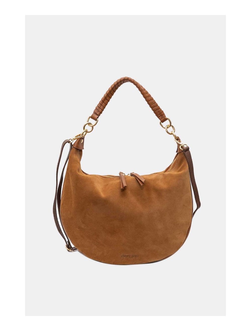 Sac Porté Épaule Croûte Cuir Vachette Suède et Grainée 4165 NADINE SUEDE-Cognac — vue 3