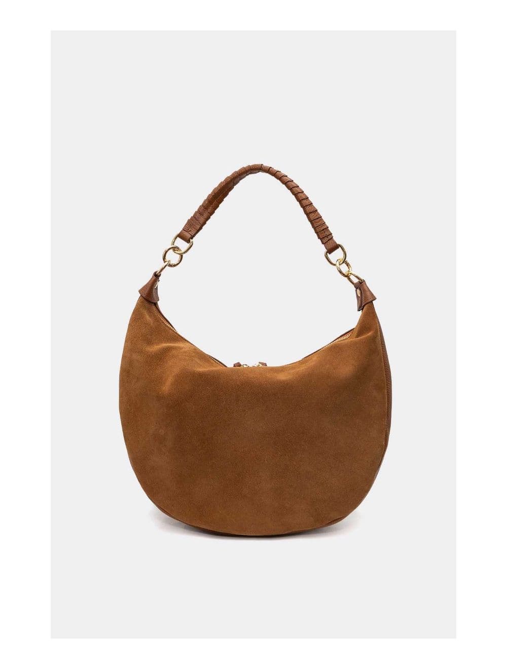 Sac Porté Épaule Croûte Cuir Vachette Suède et Grainée 4165 NADINE SUEDE-Cognac — vue 5