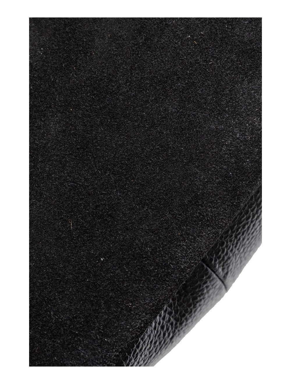 Sac Porté Épaule Croûte Cuir Vachette Suède et Grainée 4165 NADINE SUEDE-Noir
