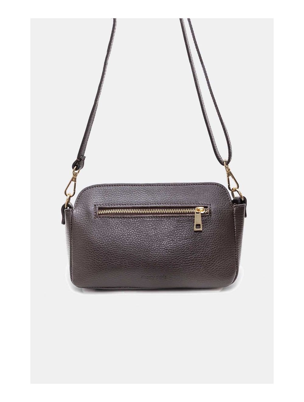 Sac Porté Croisé En Cuir De Vachette Grainée 4167 MARJANE-Chocolat — vue 4