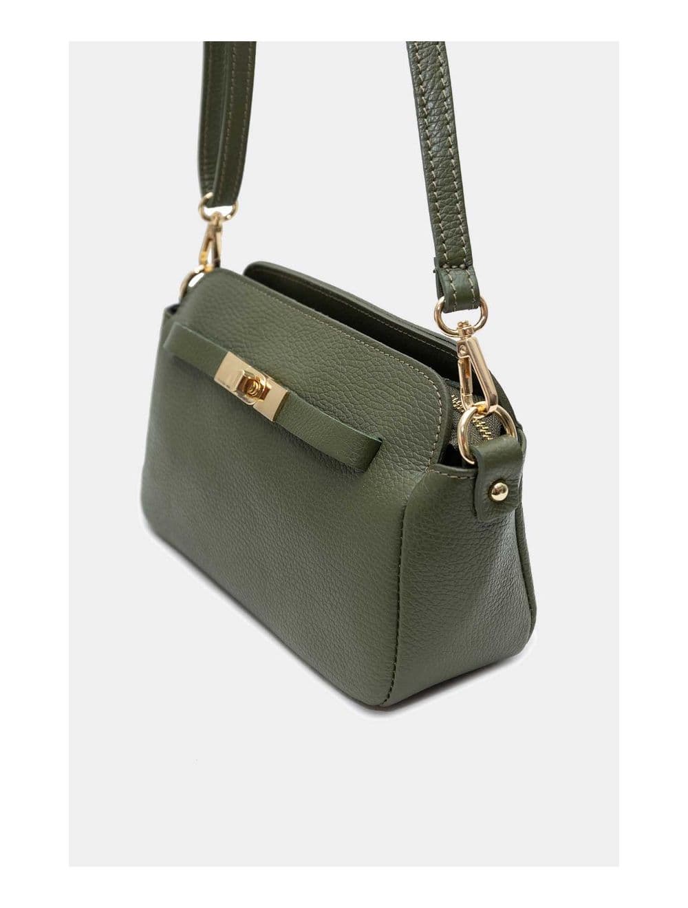 Sac Porté Croisé En Cuir De Vachette Grainée 4167 MARJANE-Kaki — vue 3