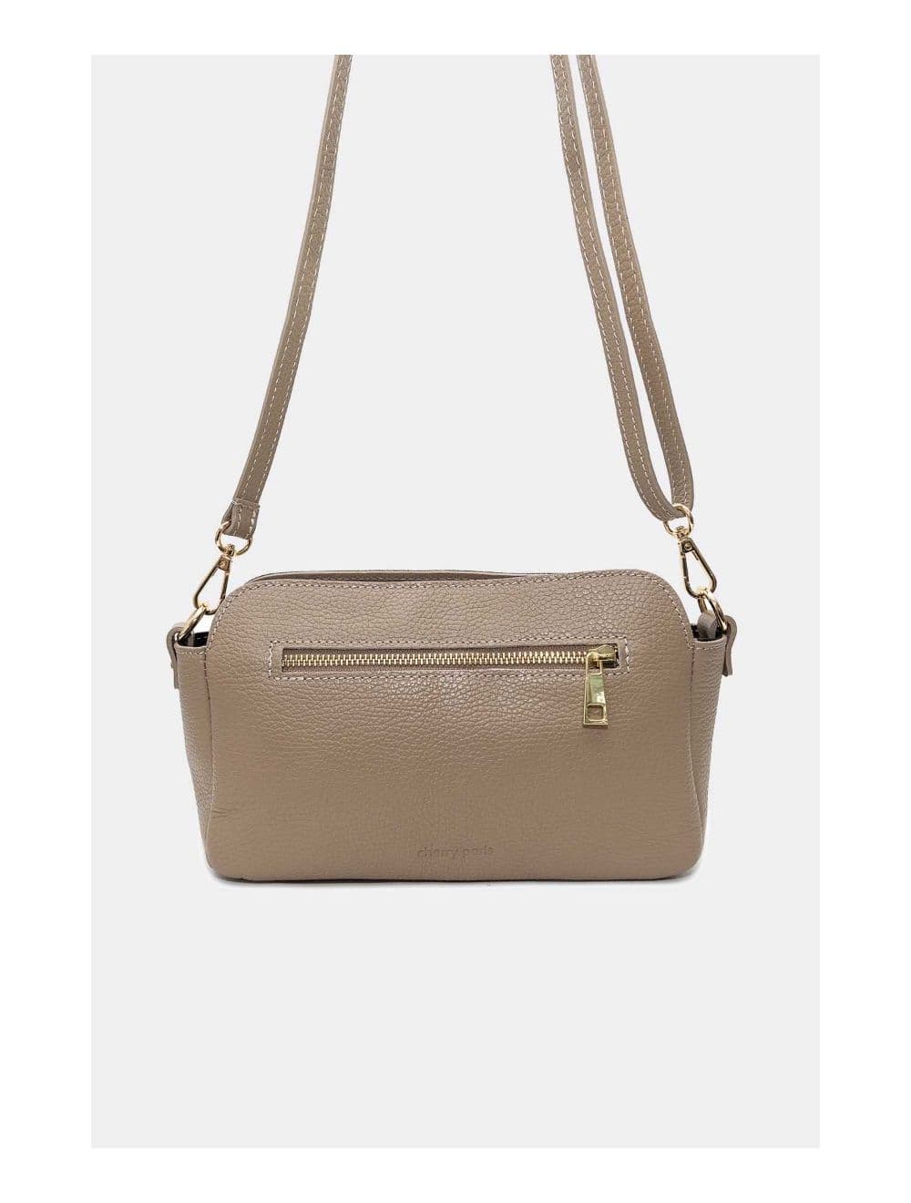 Sac Porté Croisé En Cuir De Vachette Grainée 4167 MARJANE-Taupe — vue 4