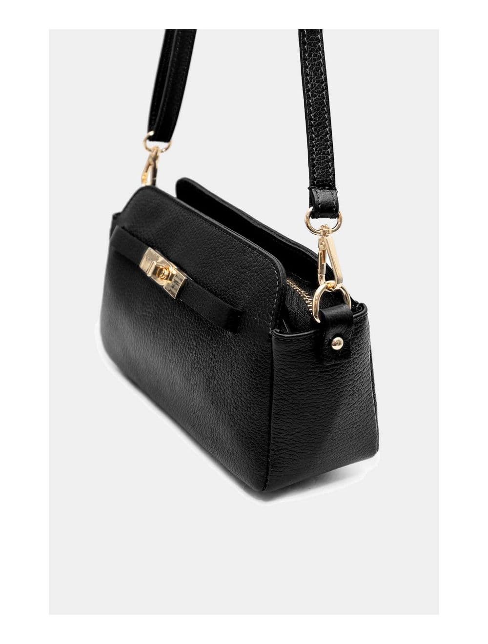 Sac Porté Croisé En Cuir De Vachette Grainée 4167 MARJANE-Noir — vue 3