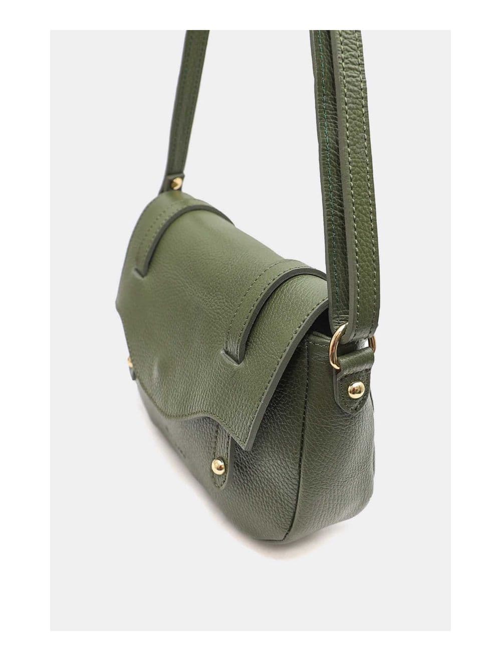 Sac Besace Porté Croisé En Cuir Vachette Grainé 4161 CALISTA-Kaki — vue 3