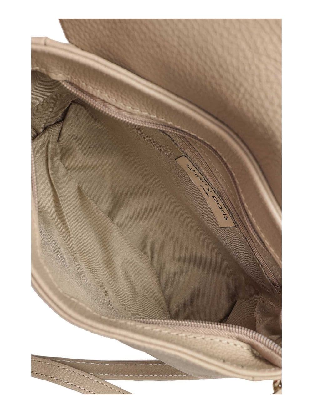 Sac Besace Porté Croisé En Cuir Vachette Grainé 4161 CALISTA-Taupe