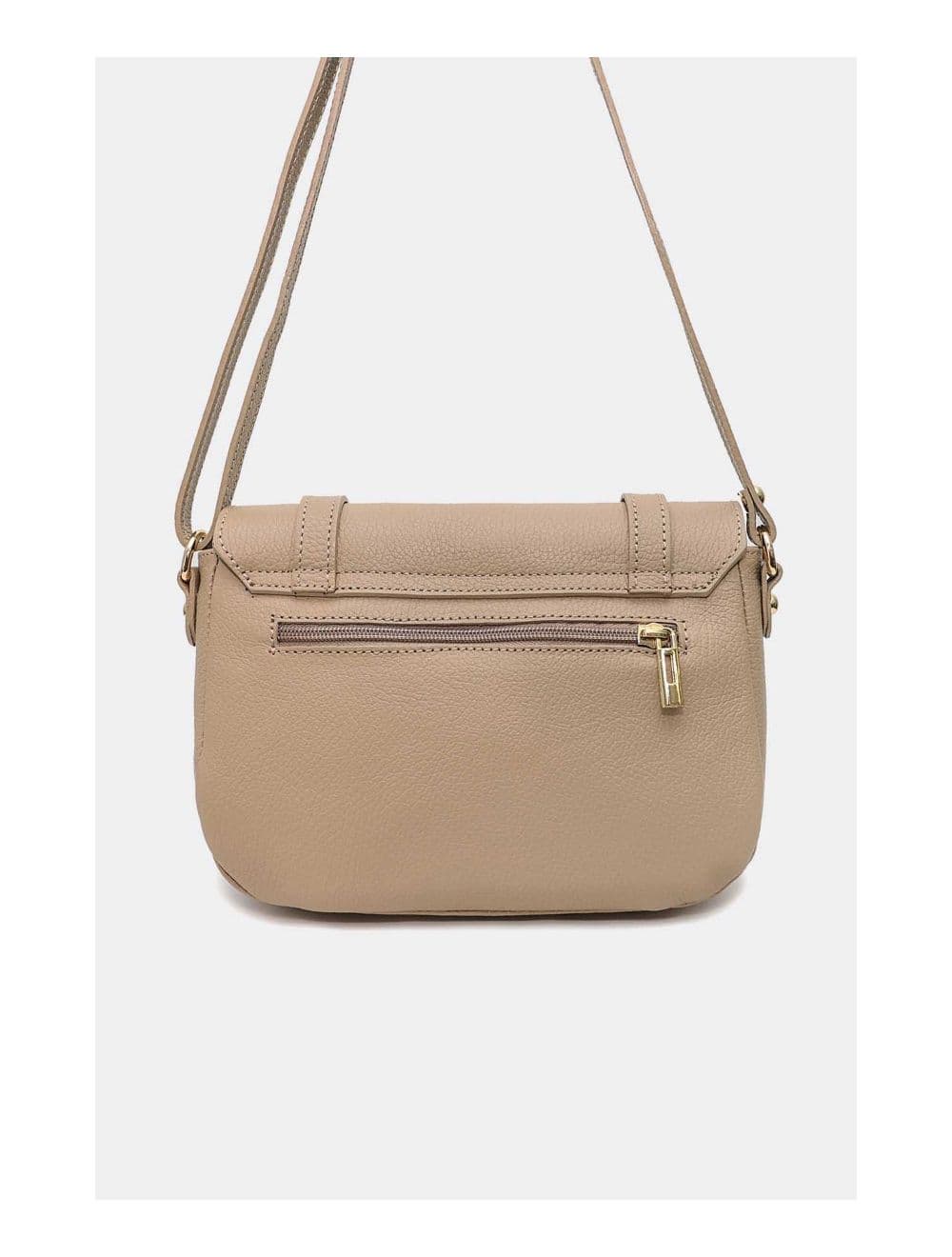 Sac Besace Porté Croisé En Cuir Vachette Grainé 4161 CALISTA-Taupe — vue 5