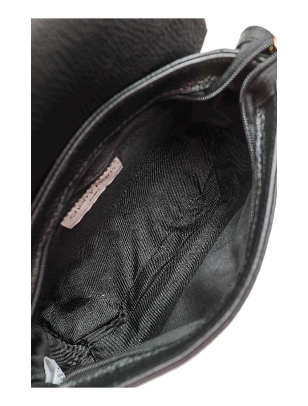 Sac Besace Porté Croisé En Cuir Vachette Grainé 4161 CALISTA-Noir