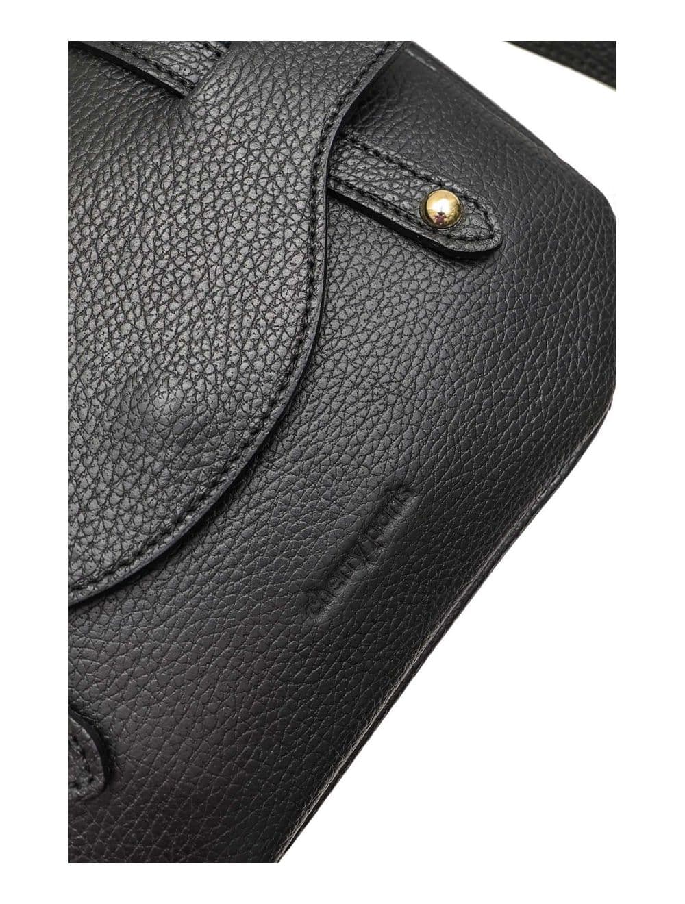 Sac Besace Porté Croisé En Cuir Vachette Grainé 4161 CALISTA-Noir — vue 5