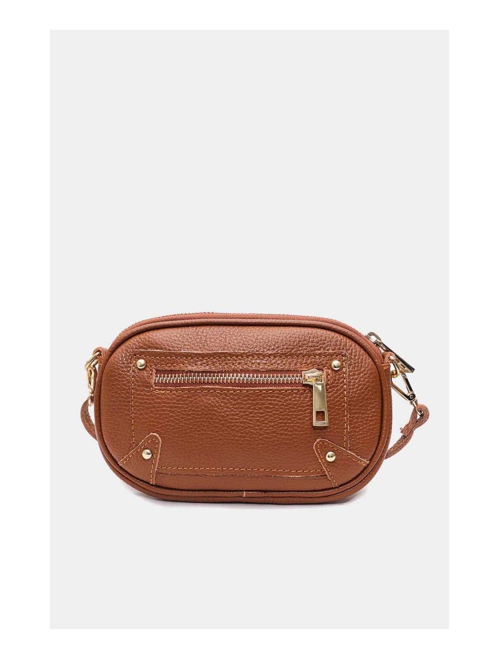 Sac Pochette Cuir de Vachette Grainée 4160 YUMI-Cognac