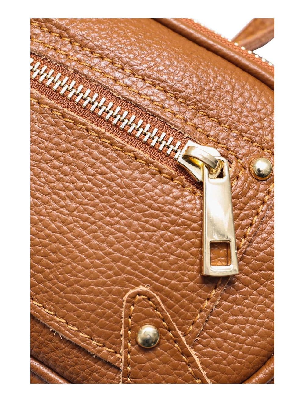 Sac Pochette Cuir de Vachette Grainée 4160 YUMI-Cognac — vue 3