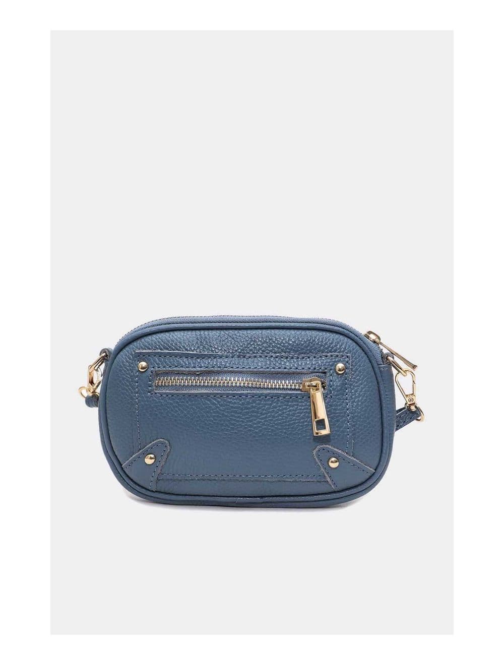 Sac Pochette Cuir de Vachette Grainée 4160 YUMI-Bleu