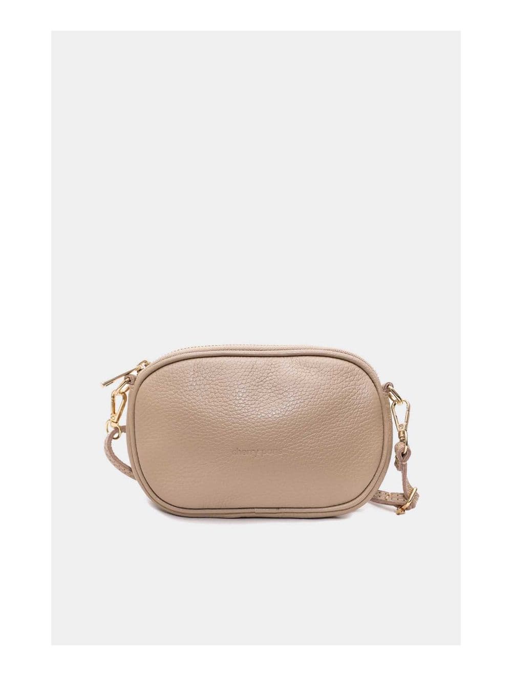 Sac Pochette Cuir de Vachette Grainée 4160 YUMI-Taupe — vue 3