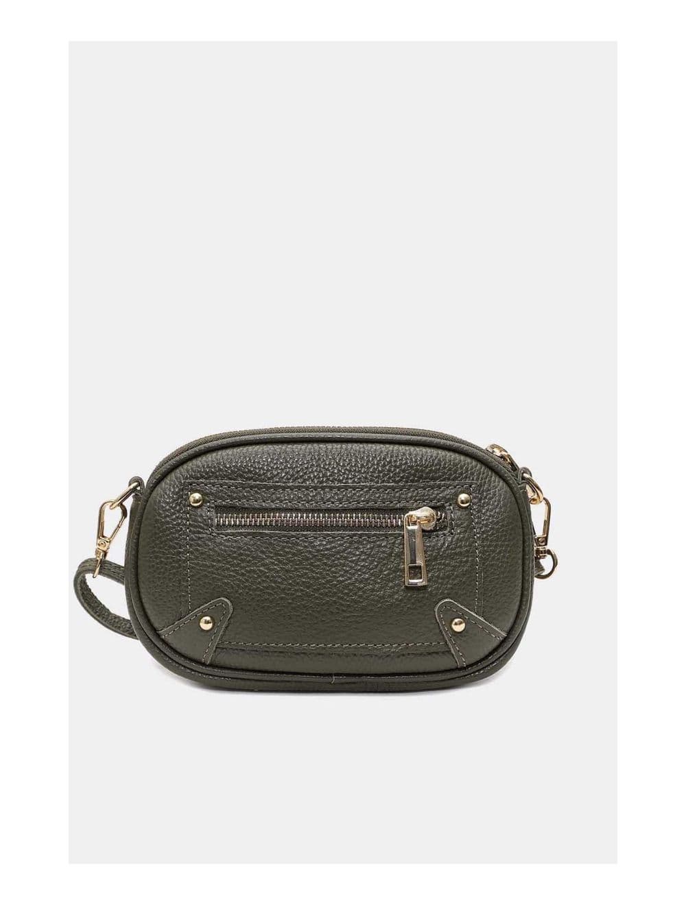 Sac Pochette Cuir de Vachette Grainée 4160 YUMI-Kaki