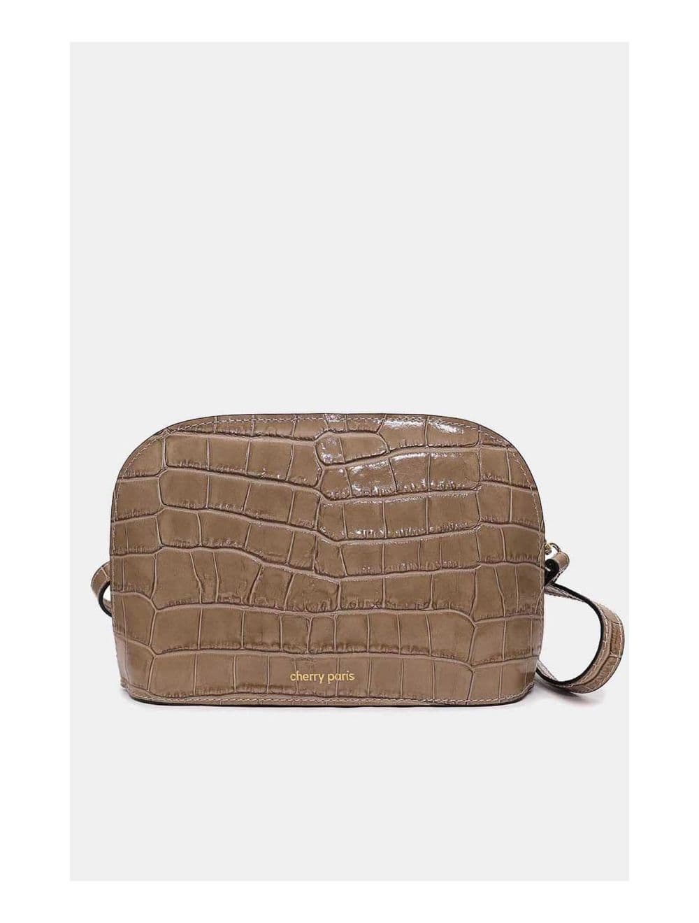Sac Porté Croisé en Cuir Vachette Motif Croco-DEBORAH CROCO 4013C-Taupe — vue 2