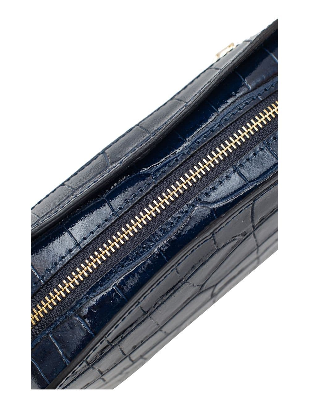 Sac Porté Croisé en Cuir Vachette Motif Croco-DEBORAH CROCO 4013C-Marine