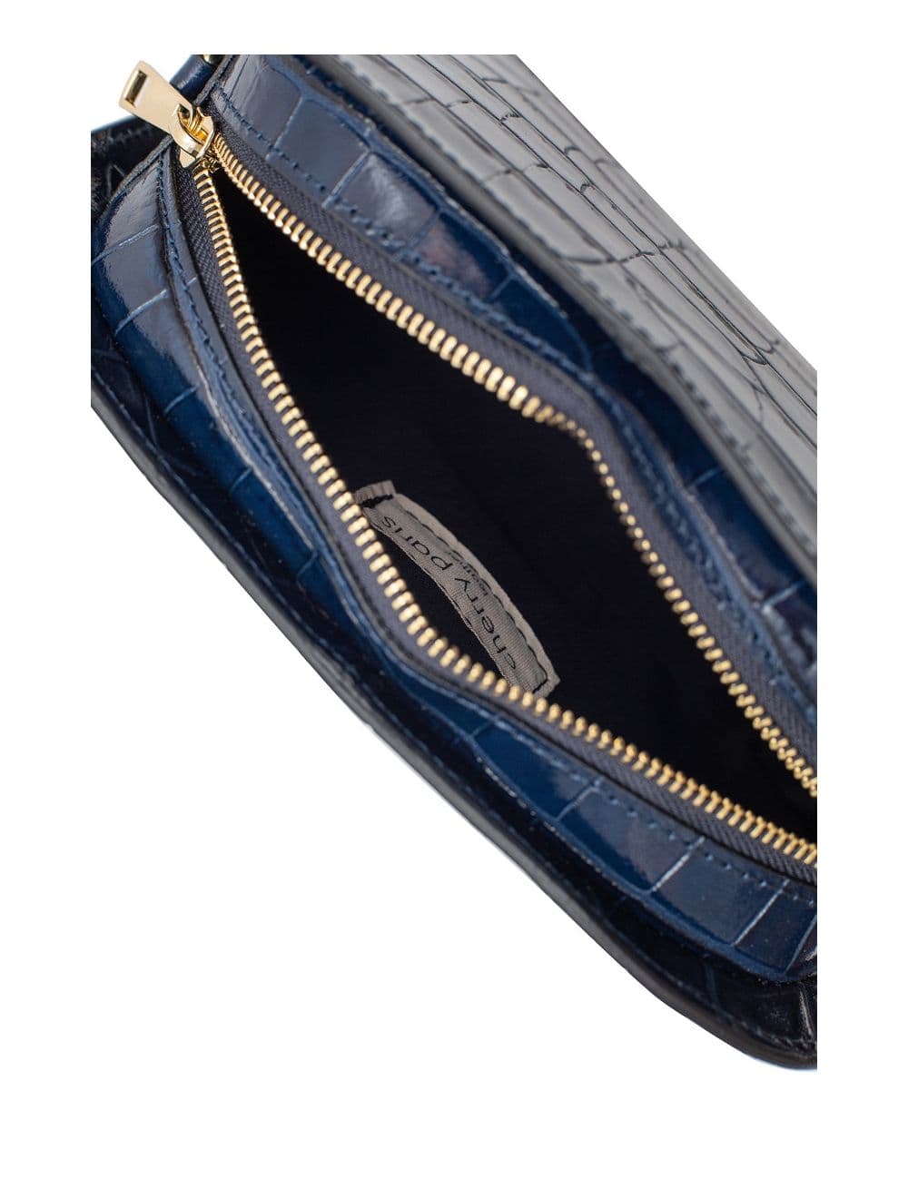 Sac Porté Croisé en Cuir Vachette Motif Croco-DEBORAH CROCO 4013C-Marine — vue 5