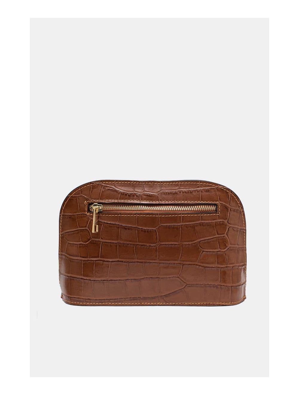 Sac Porté Croisé en Cuir Vachette Motif Croco-DEBORAH CROCO 4013C-Camel — vue 3