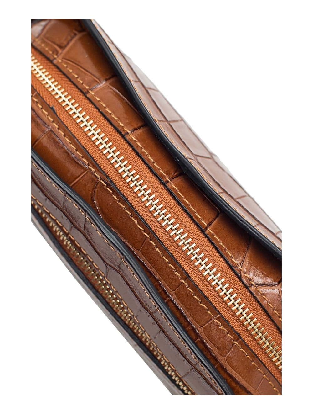 Sac Porté Croisé en Cuir Vachette Motif Croco-DEBORAH CROCO 4013C-Camel — vue 5