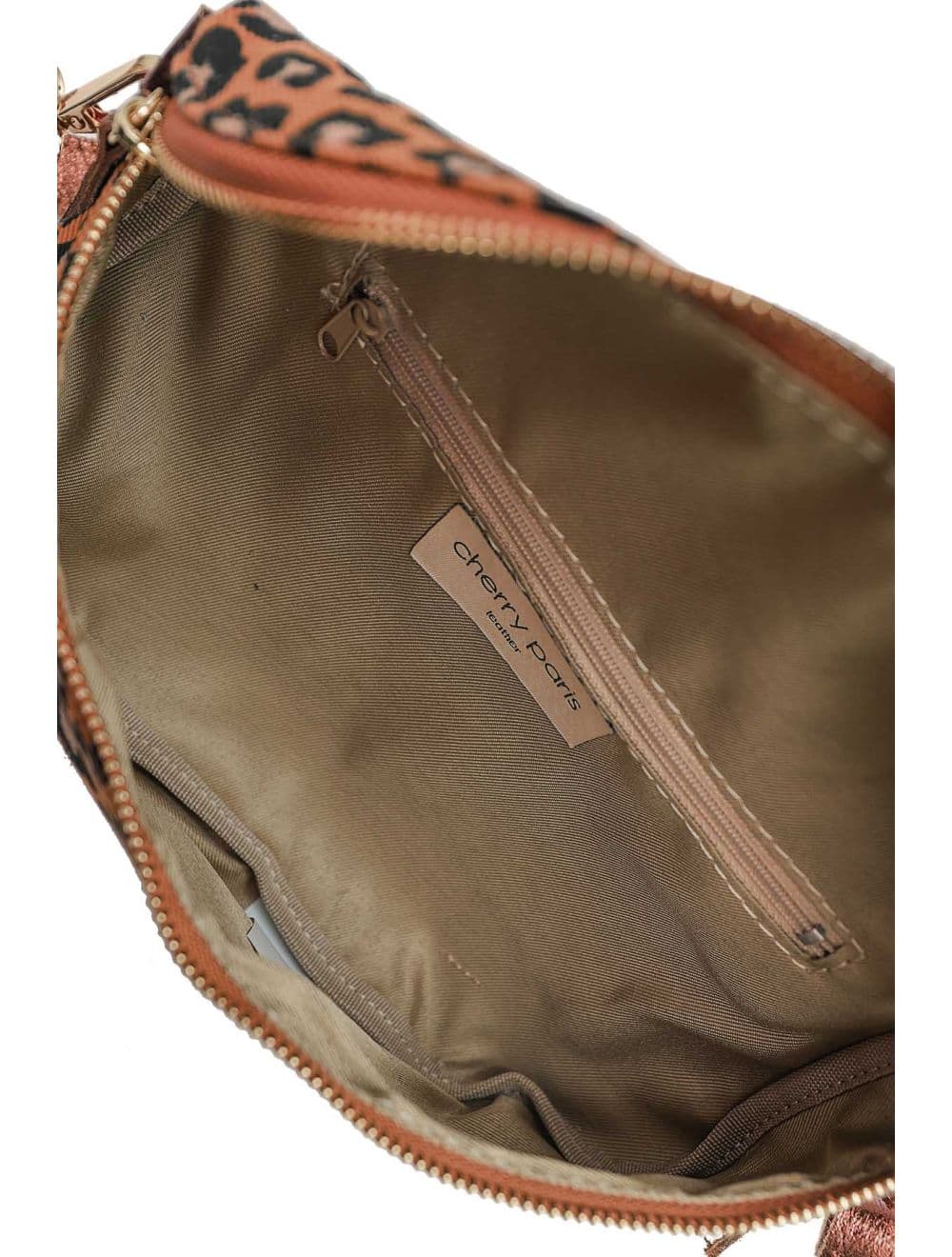 Sac Banane Textile Velours Garni Croûte Cuir Vachette Métallisé 4135B ROSA LEOPARD-CAMEL