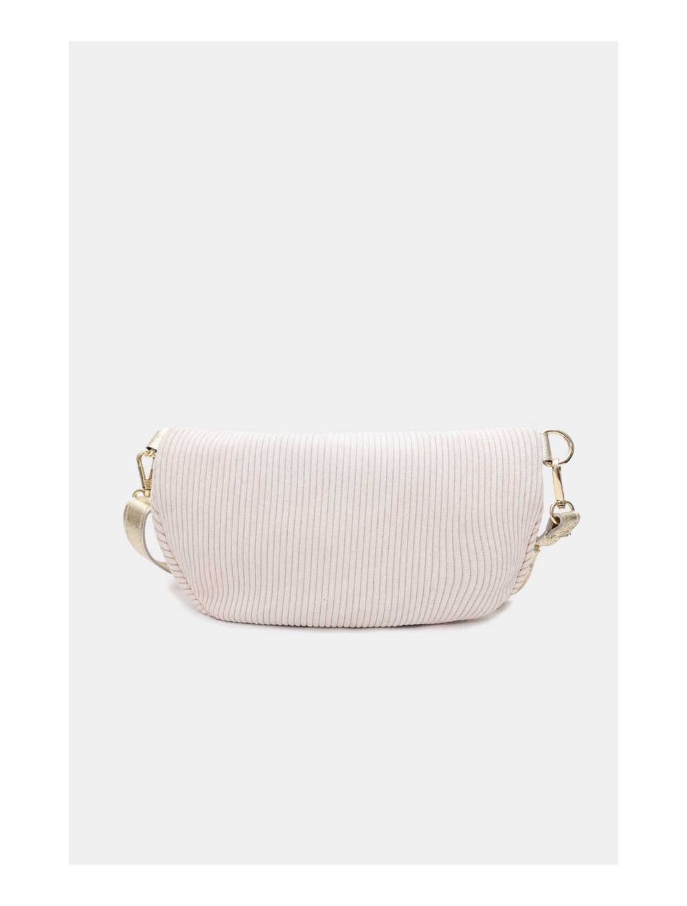Sac Banane Textile Velours Garni Croûte Cuir Vachette Métallisé 4135 ROSA VELOURS-ECRU — vue 3