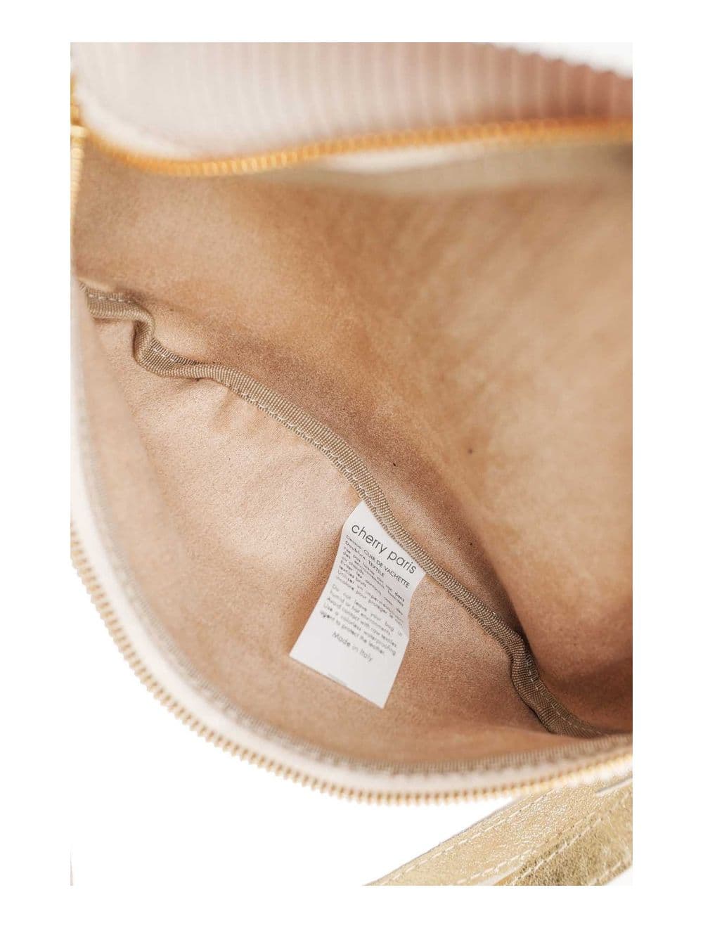 Sac Banane Textile Velours Garni Croûte Cuir Vachette Métallisé 4135 ROSA VELOURS-ECRU — vue 4