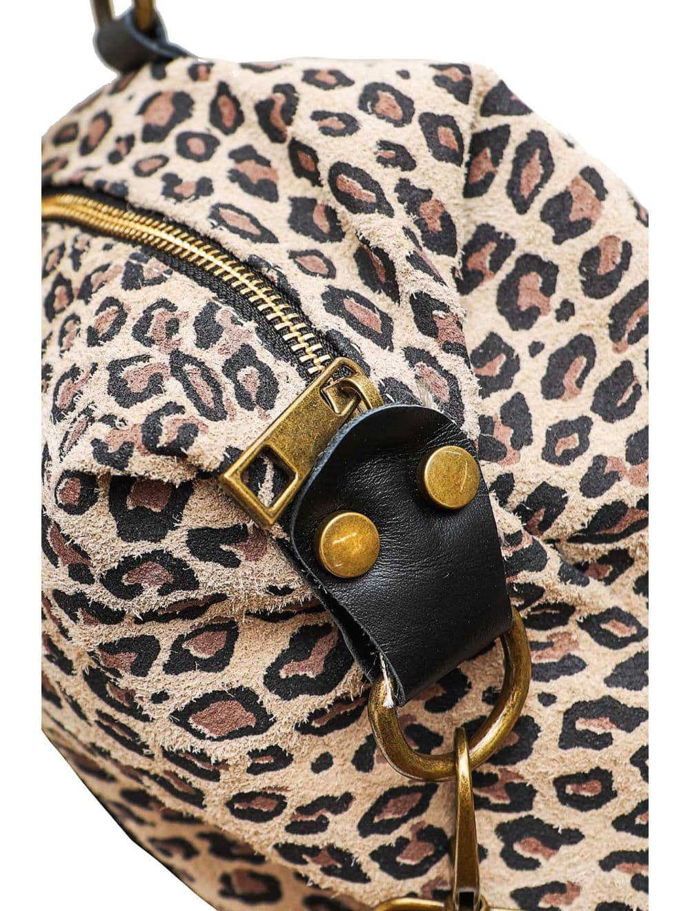 Sac Cabas en Croûte Cuir Vachette Suède Léopard 4149 CAMILA LEOPARD-TAUPE — vue 4