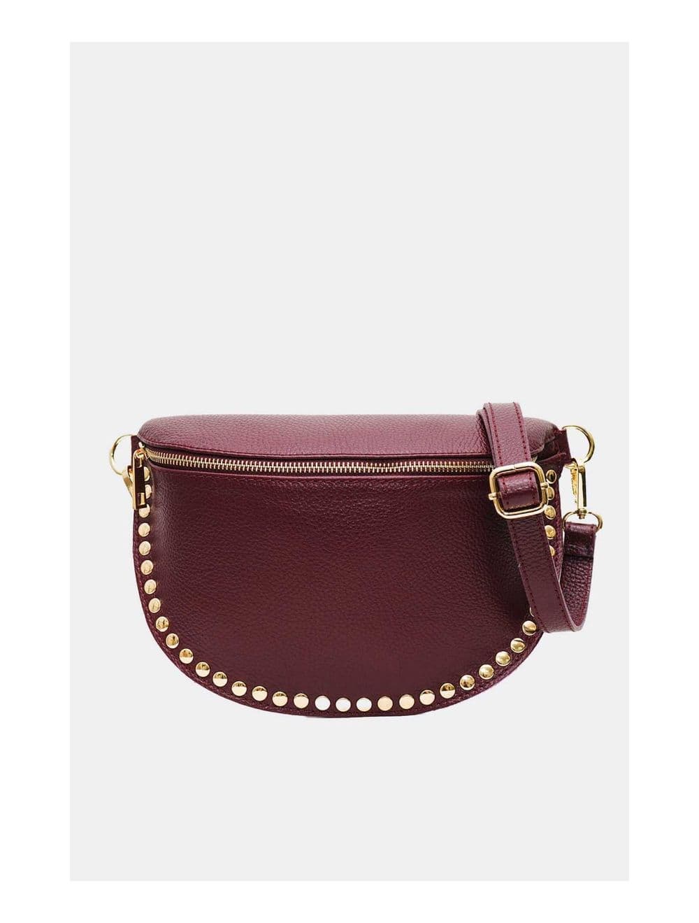 Sac Banane En Croûte Vachette Grainée Cloutée 4147 BEATRICE-Bordeaux — vue 3