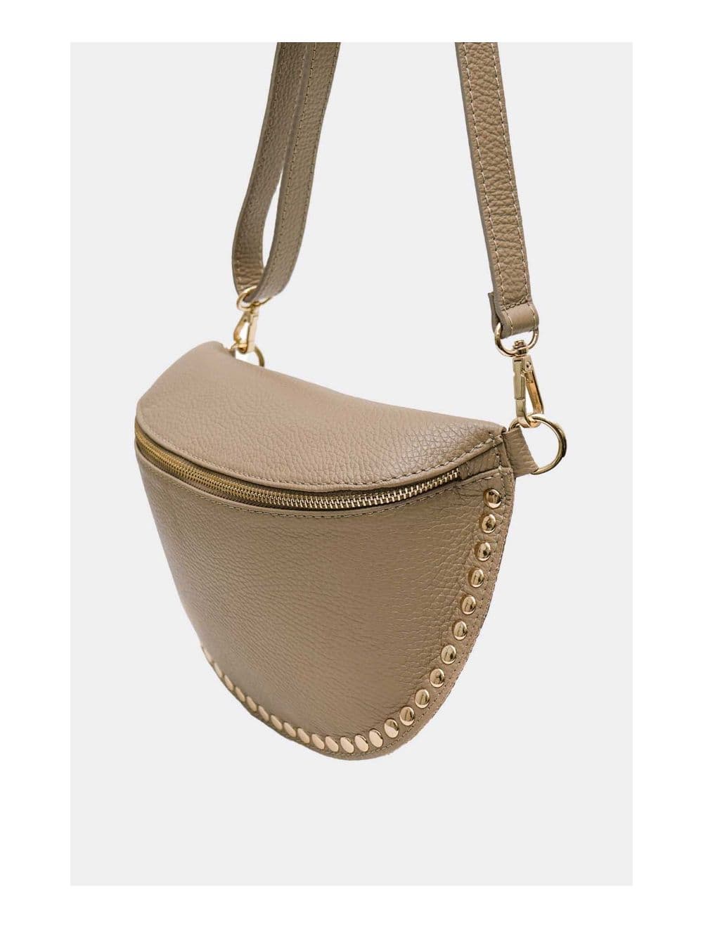 Sac Banane En Croûte Vachette Grainée Cloutée 4147 BEATRICE-Taupe — vue 3