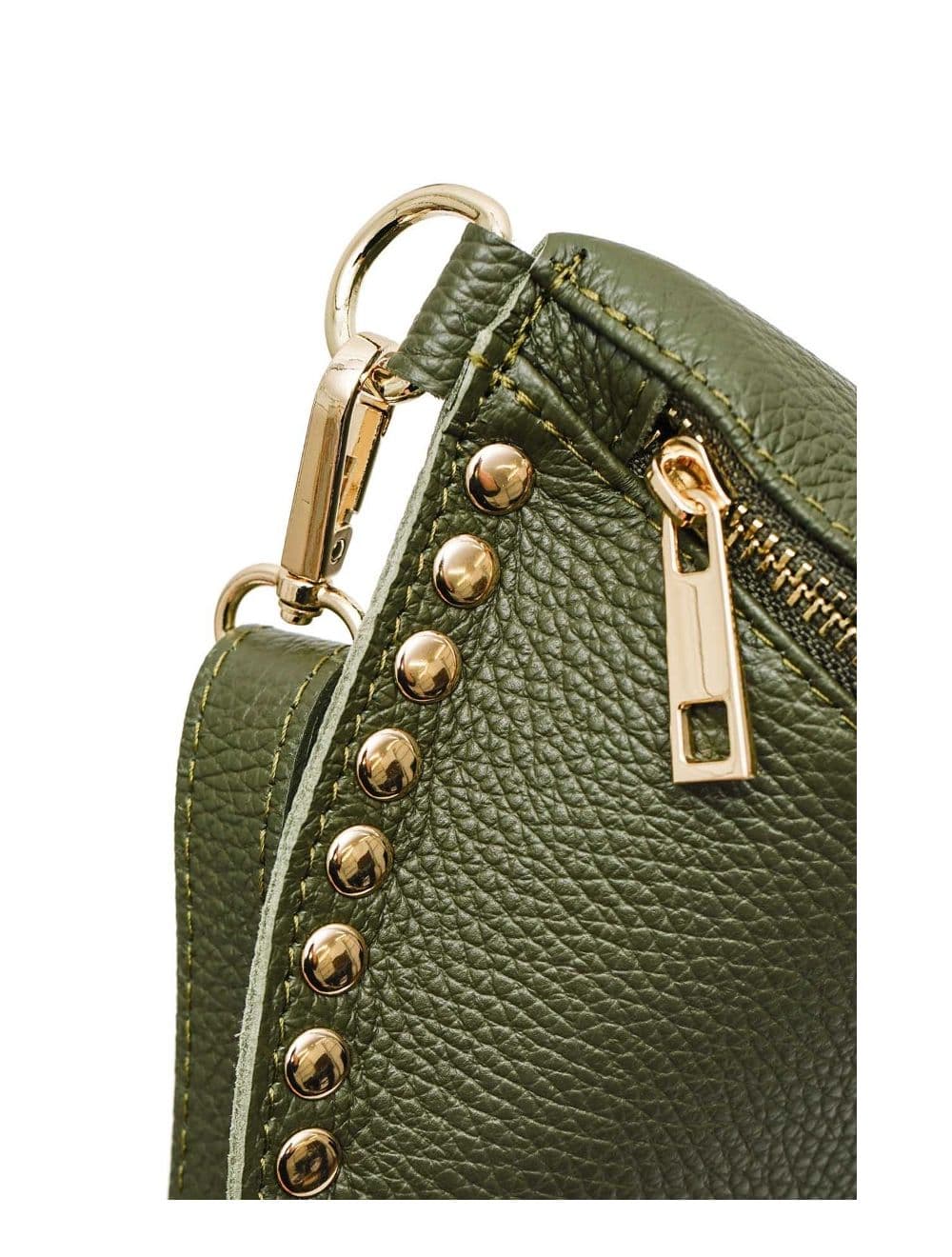 Sac Banane En Croûte Vachette Grainée Cloutée 4147 BEATRICE-Kaki — vue 5