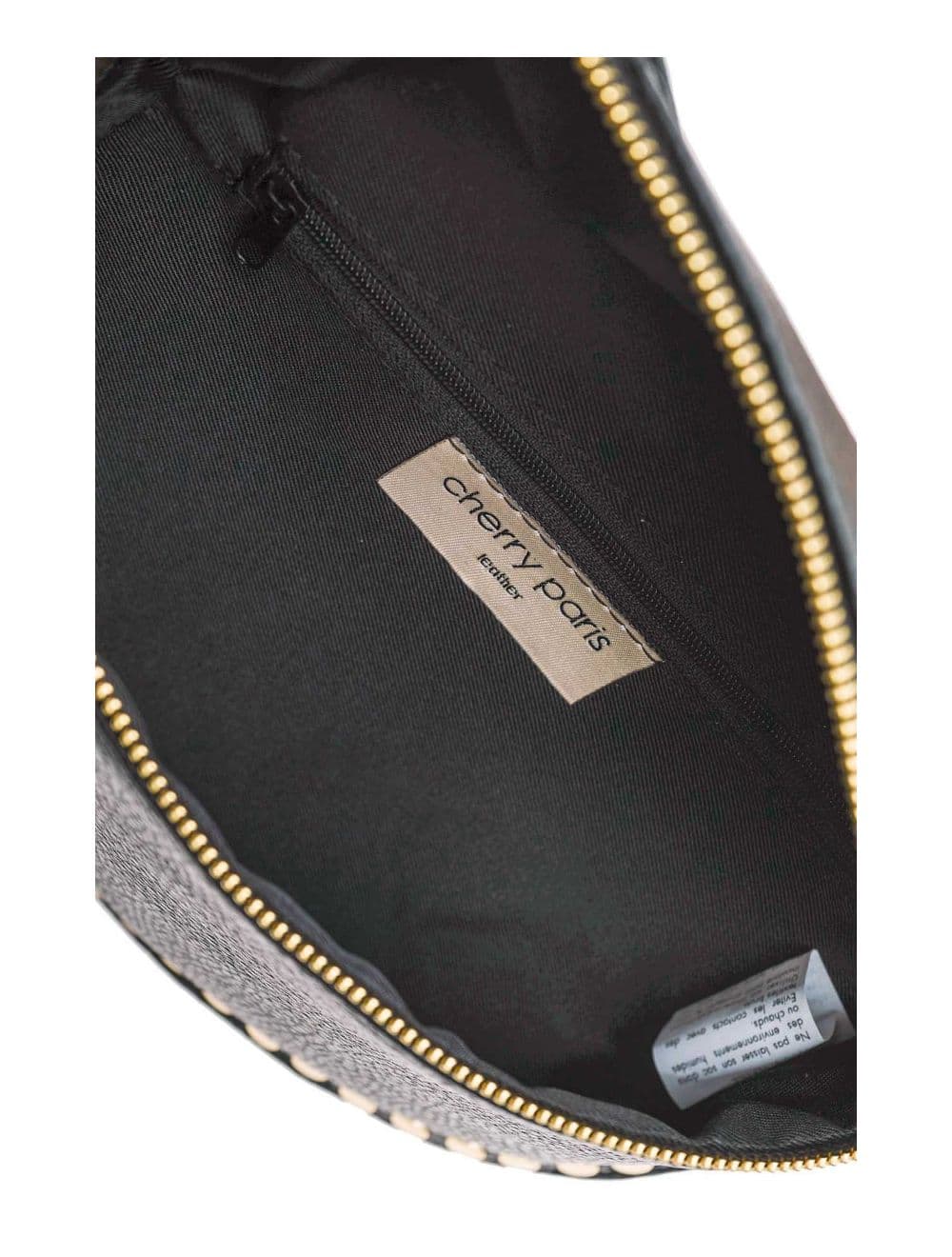 Sac Banane En Croûte Vachette Grainée Cloutée 4147 BEATRICE-Noir