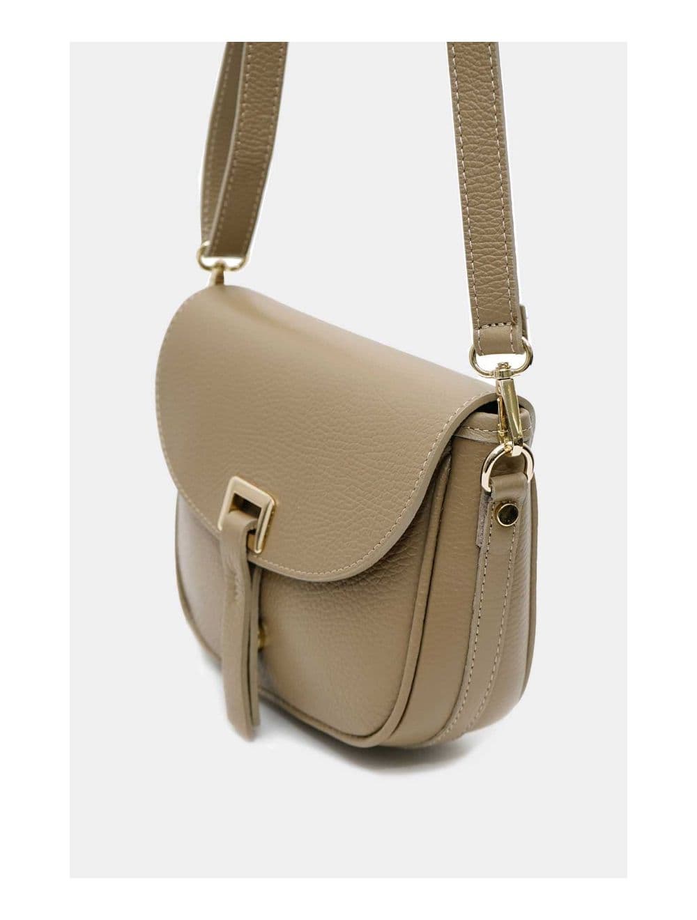 Sac Bandoulière En Cuir Vachette Grainée 4143 FANTINE-Taupe — vue 3