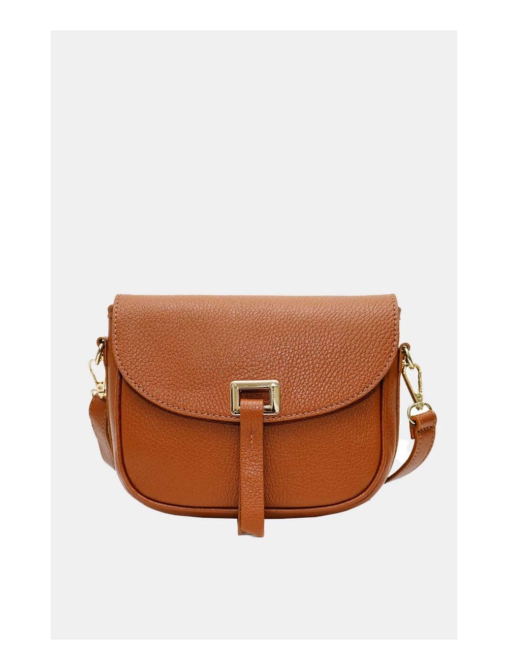 Sac Bandoulière En Cuir Vachette Grainée 4143 FANTINE-Cognac