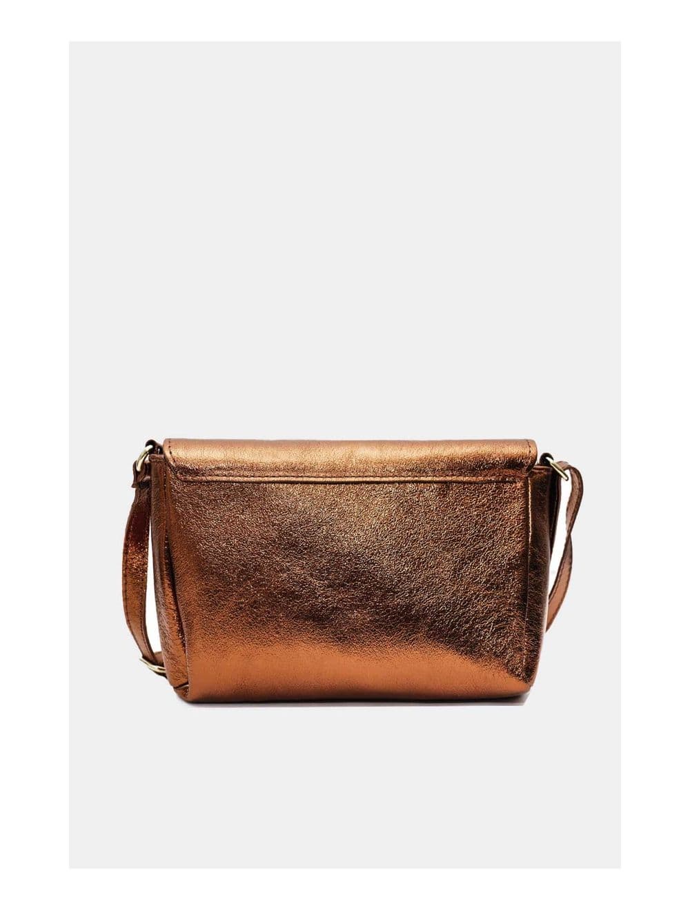 Sac Bandoulière en Croûte de Cuir Vachette Métalisé 4136 AMBRINE-BRONZE — vue 4