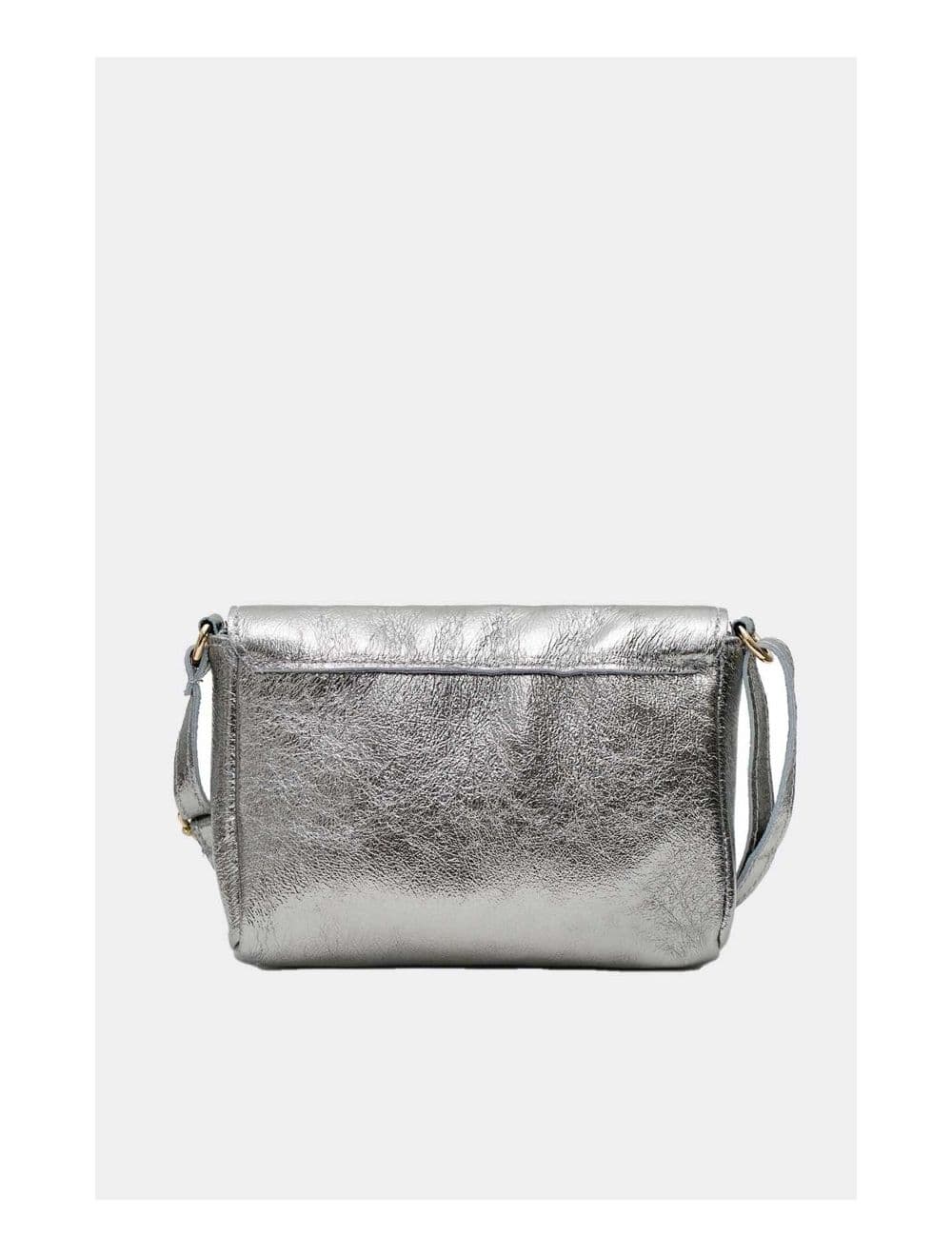 Sac Bandoulière en Croûte de Cuir Vachette Métalisé 4136 AMBRINE-ARGENT — vue 3