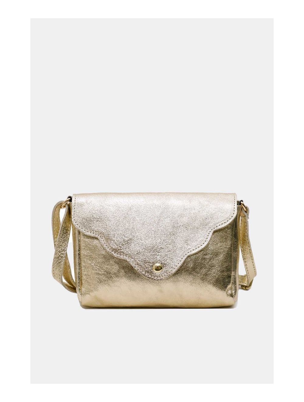 Sac Bandoulière en Croûte de Cuir Vachette Métalisé 4136 AMBRINE-DORE — vue 3