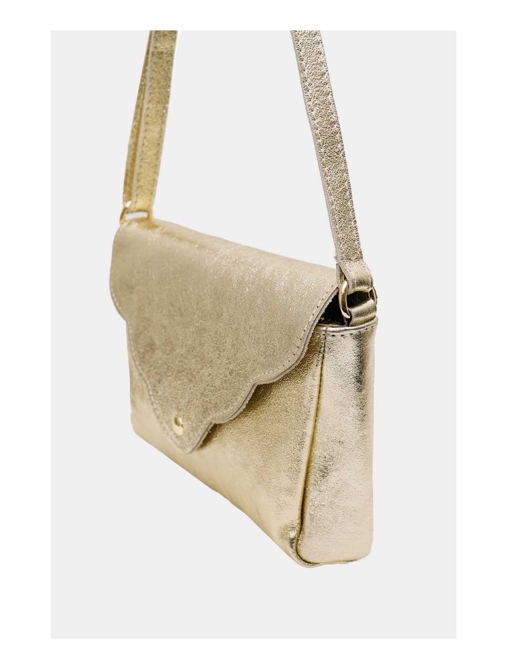 Sac Bandoulière en Croûte de Cuir Vachette Métalisé 4136 AMBRINE-DORE — vue 4