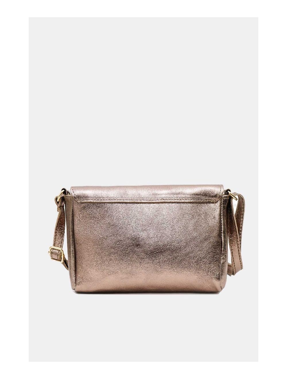 Sac Bandoulière en Croûte de Cuir Vachette Métalisé 4136 AMBRINE-ETAIN — vue 4