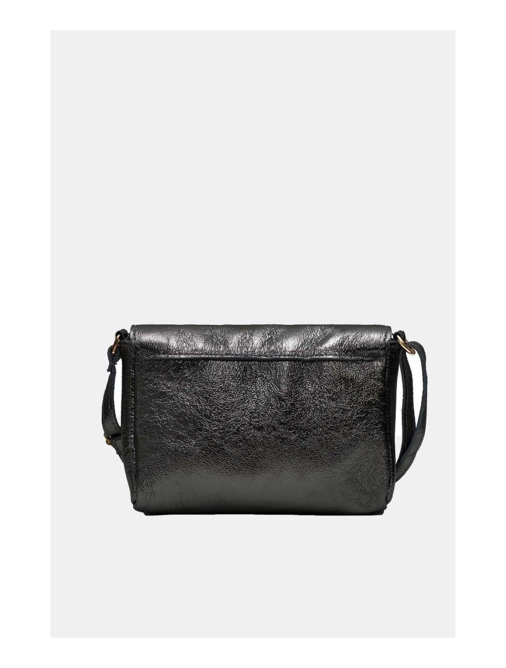 Sac Bandoulière en Croûte de Cuir Vachette Métalisé 4136 AMBRINE-NOIR METAL — vue 3