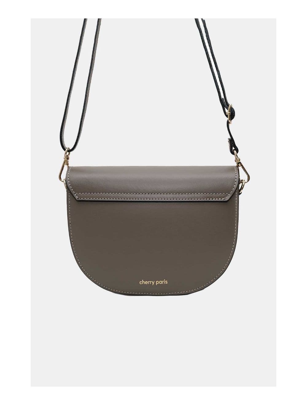 Sac Porté Croisé en Croûte Cuir Vachette Lisse 4125 AVRIL-Taupe — vue 4