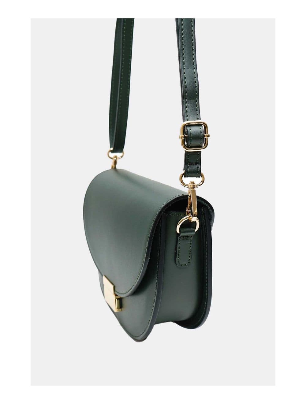 Sac Porté Croisé en Croûte Cuir Vachette Lisse 4125 AVRIL-Vert — vue 3