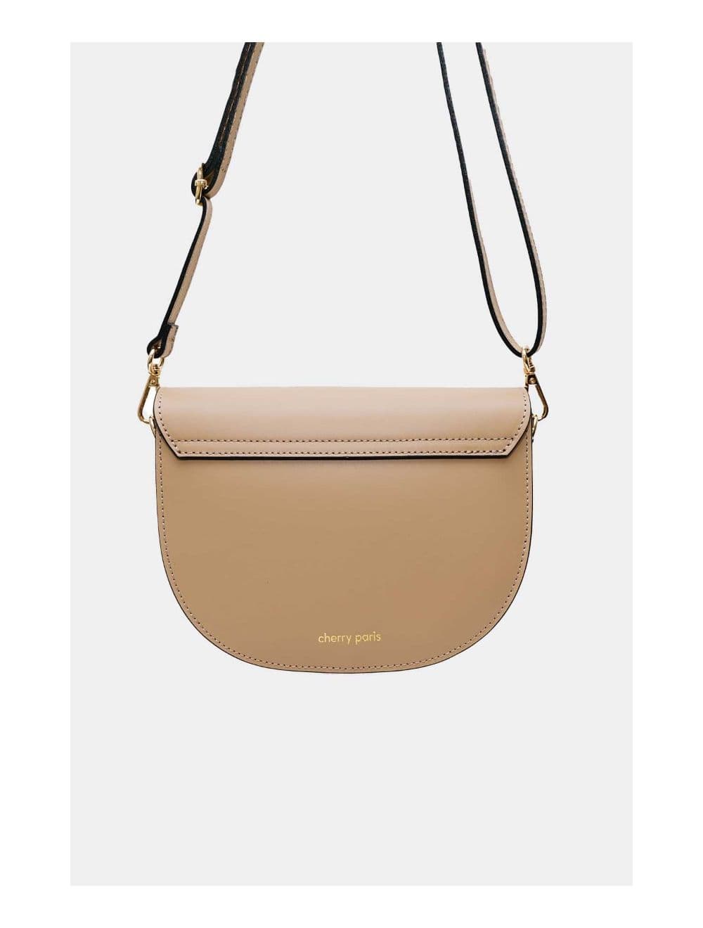 Sac Porté Croisé en Croûte Cuir Vachette Lisse 4125 AVRIL-Sable — vue 4