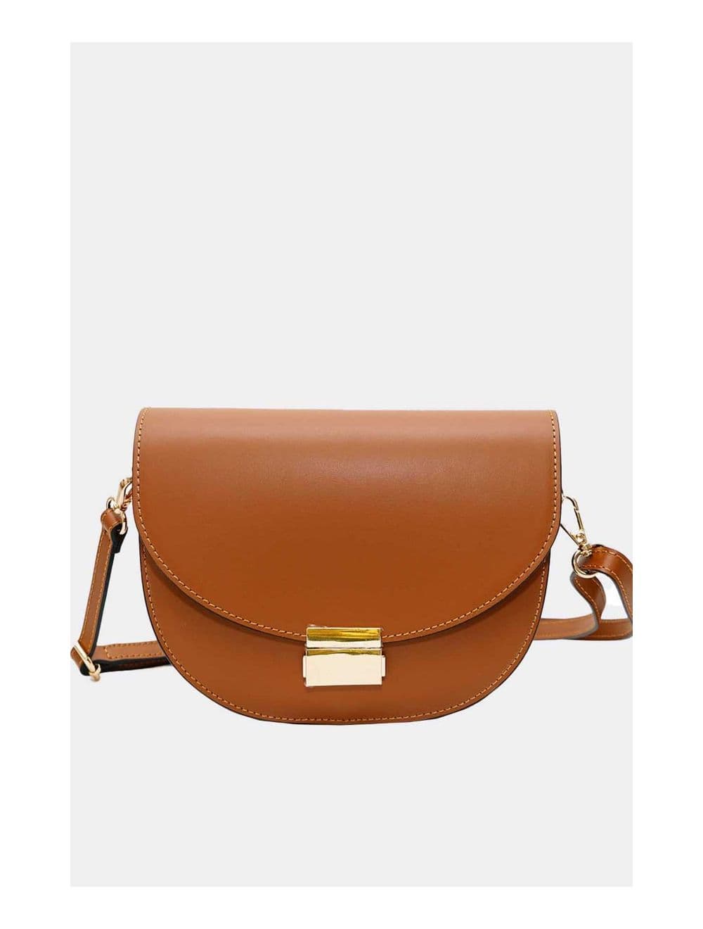 Sac Porté Croisé en Croûte Cuir Vachette Lisse 4125 AVRIL-Camel — vue 2
