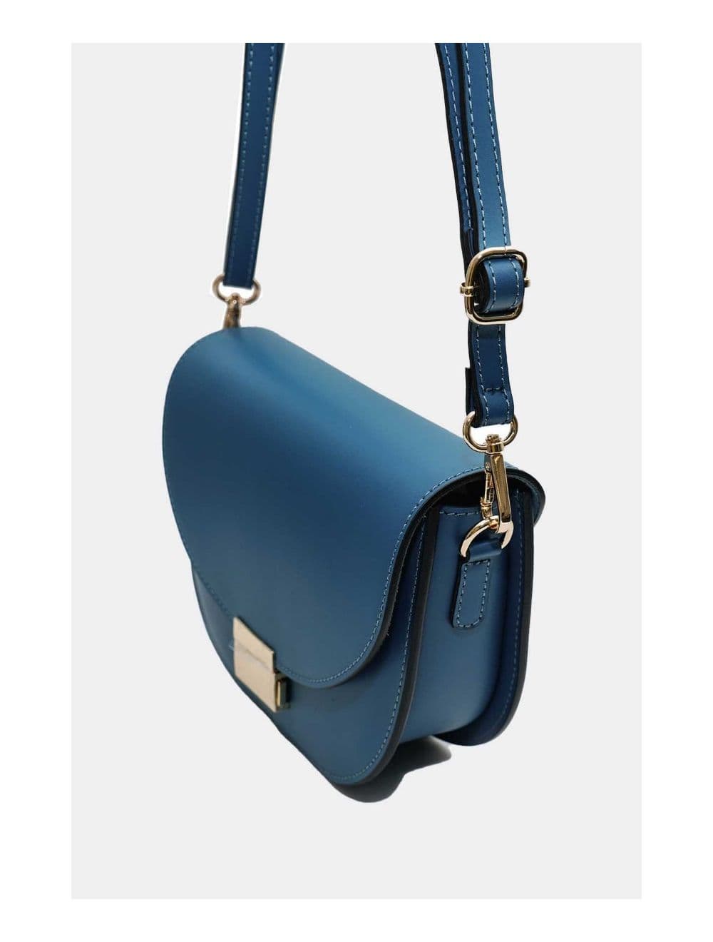 Sac Porté Croisé en Croûte Cuir Vachette Lisse 4125 AVRIL-Petrole — vue 4