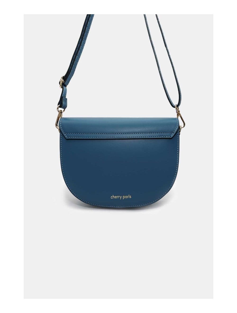 Sac Porté Croisé en Croûte Cuir Vachette Lisse 4125 AVRIL-Petrole — vue 5