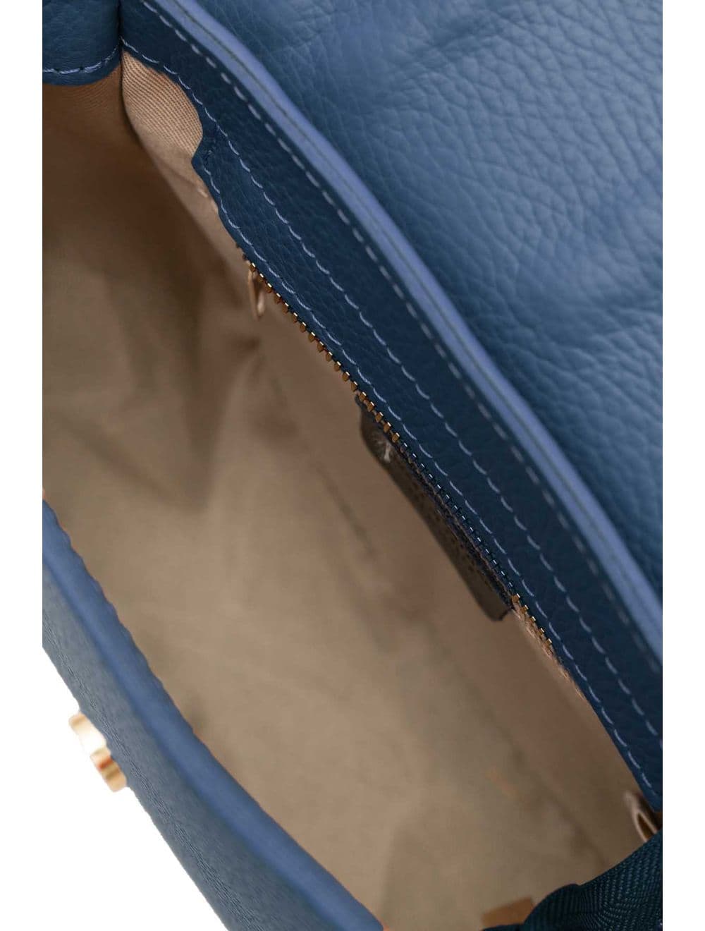Sac Porté Travers En Cuir Vachette Gainé-TATIANA 4080-Petrole