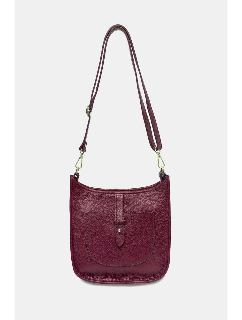 Sac Porté Travers en Cuir Vachette Grainée SIENNA 4057-Bordeaux — vue 3