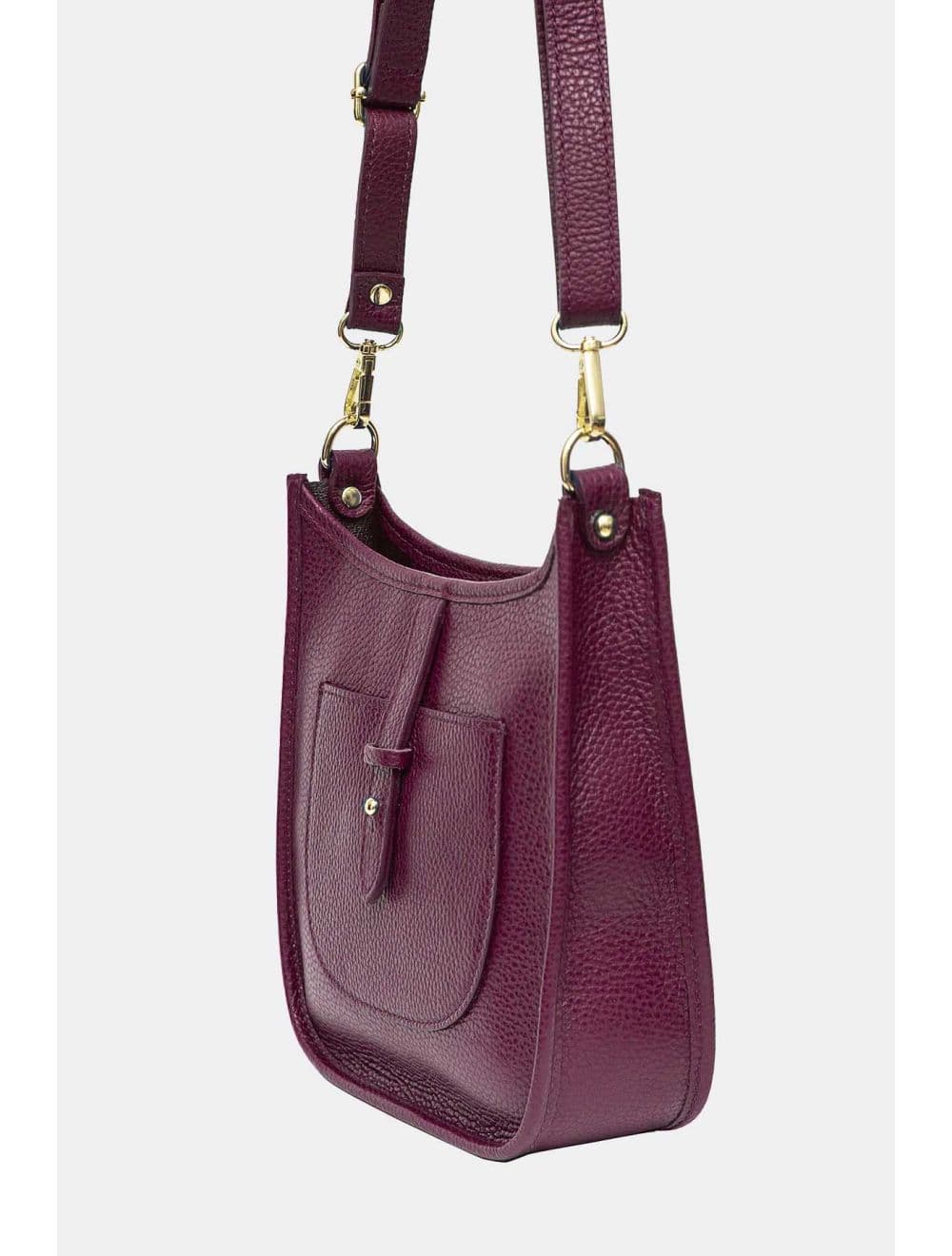 Sac Porté Travers en Cuir Vachette Grainée SIENNA 4057-Bordeaux — vue 4